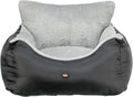 Trixie Convertible Lite Dog Car Seat 19.7 x 14.6 x 15.7 in – Cozy Booster with Safety Tether, Seat-Belt Straps & Side Pockets – Raised Travel Bed with Washable Cushion