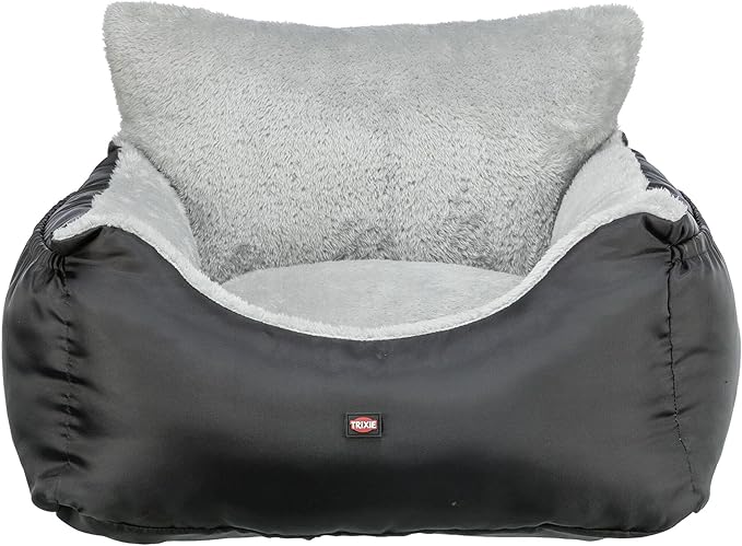 Trixie Convertible Lite Dog Car Seat 19.7 x 14.6 x 15.7 in – Cozy Booster with Safety Tether, Seat-Belt Straps & Side Pockets – Raised Travel Bed with Washable Cushion