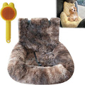 Car Seat, Dog Bed for Car with Removable Cushion, Dog Cars Bed with Thick Cushion, Waterproof, Easy to Clean & Install in All Vehicles for Large Small Dogs (Apricot White,23.6 * 23.6in)