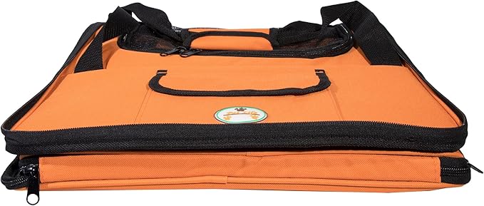 Pet Life ® 'Ultra-Lock' Collapsible Safety Travel Wire Folding Pet Carseat or Dog Car Seat Carrier with Side Pockets
