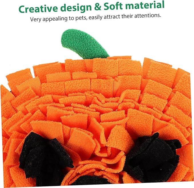 Pumpkin Snuffle Mat for Dogs Interactive Pet Enrichment Toy Slow Feeder Bright Design Mental for Large Breeds and Cats