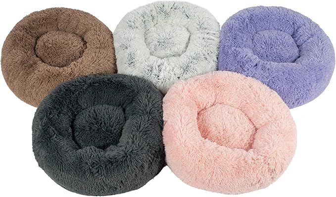 Best Pet Supplies Dog House Bed Crate Mat Tent Indoor Round Soft Plush for Small, Medium, and Large Breeds - Gray, 27 x 27 x 7.5