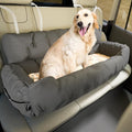Dog Car Seat, Dog Booster Seat for Small, Medium, Large Pets Under 100 lbs, Adjustable Straps, 2 Safety Leashes, Reversible Cushion, Side Pockets, Non-Slip Bottom (Gray, Medium to Large Dogs)