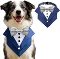 AVERYDAY Dog Tuxedo Wedding Outfit Bandana Collar with Bow Tie, Dog Tux Costume Suit with Bowtie for Small Medium Large Dogs & Cats, Pet Tuxedo Formal Wear for Engagement Birthday, Holiday, Christmas