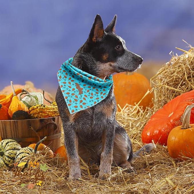 Elegant little tail Dog Bandana, Thanksgiving Dog Bandana 1PC Dog Bandanas Holiday Bib Scarf Soft Washable Square Dog Scarf Adjustable Dog Kerchief for Small Medium Large Dogs