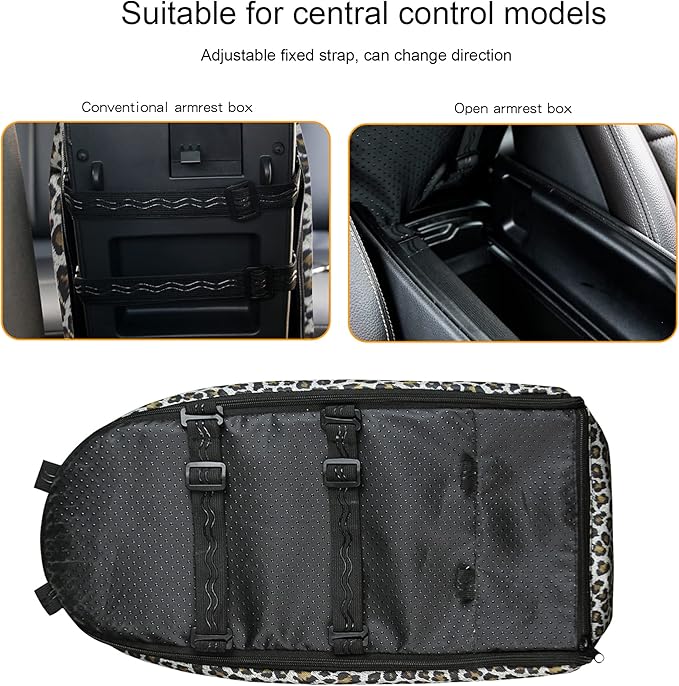Pet Safety Booster Seat, Center Console Car Seat for Small Dogs Cats, Puppy Armrest Booster Seat, Pet Washable Travel Armrests Bed Bag, Removable Dog Car Seat for Small Pets Up to 13 Lbs (Leopard)
