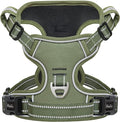 HEELE Dog Harness, Dog Harness for Small Medium Large Dogs No Pull Adjustable Padded Reflective Harness with Handle for Walking Training, Green, L