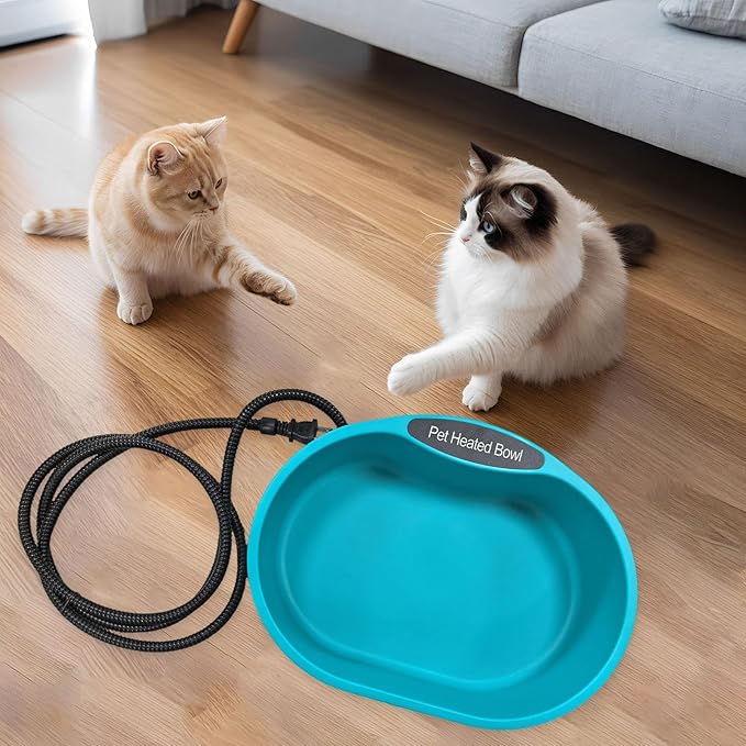 Heated Pet Feeder, Thermostatic, with Anti Cable, 3.7 L, Automatic, for Outdoor Use, Ideal for Climates