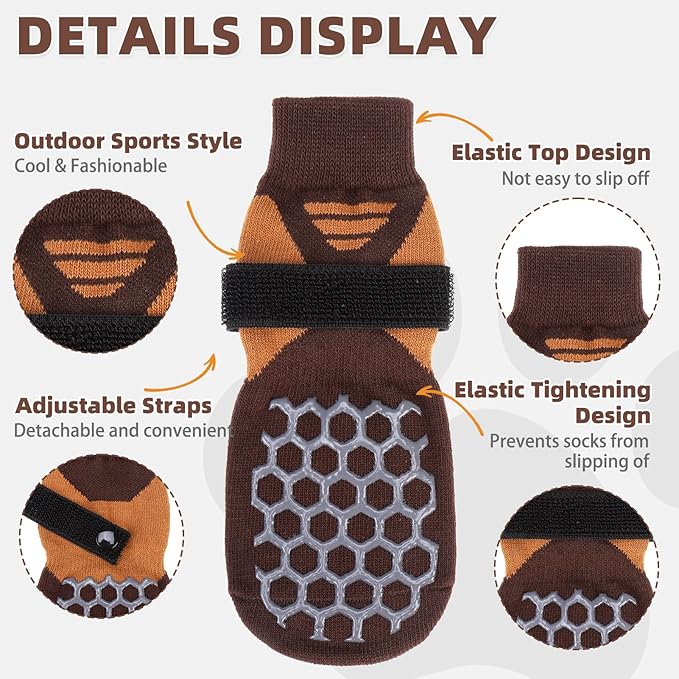 KOOLTAIL Dog Socks for Hot/Cold Pavement, Breathable & Warm Dog Socks to Prevent Licking Paws, Non Slip Pet Boots & Paw Protectors for Hardwood Floor,Grippy Shoes for Small Medium Large Senior Dogs