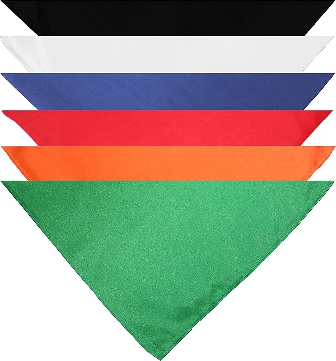 Mechaly Dog Plain Bandanas - 2 Pack - Scarf Triangle Bibs for Small, Medium and