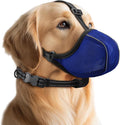 Dog Muzzle - Soft Breathable Mesh Nylon Adjustable Muzzle for Small Medium Large Dogs Prevents Chewing,Biting & Scavenging | Allows Panting, Drinking & Grooming | Secure Collar Strap Design(Blue XL)