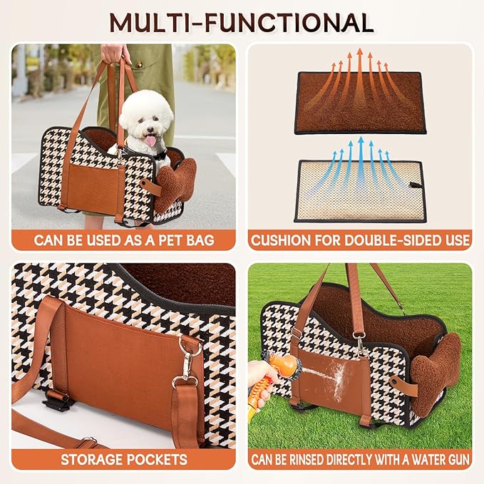 Center Console Dog Car Seat,Pet Puppy Car Seat,Middle Console Dog Armrest Booster Seat for Small Dogs