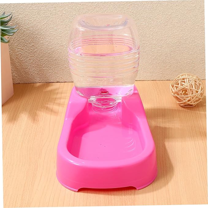 Pink Pet Water Feeder Bowl Automatic Dog Puppy Watering Tool with Stable Design and Safe High Density Material for Home and Pet Shop Use
