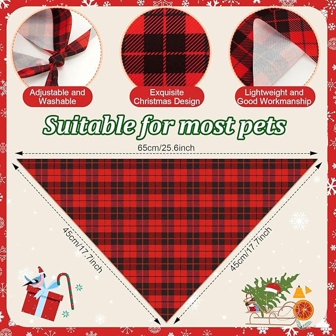 Preboun 200 Pcs Valentines Dog Bandanas Bulk Buffalo Plaid Bandanas for Dogs Triangle Kerchief Bibs Scarf Set for Pet St Patricks Day Costume Photo Props Accessories Pet Shops & Daily Wear, 25 Styles