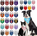 Custom Dog Bandana Personalized Dog Bandanas with Name Logo Customized Cat Neckwear Pet Scarf Triangle Bibs for Small Medium Large Dogs Cats Pets Solid