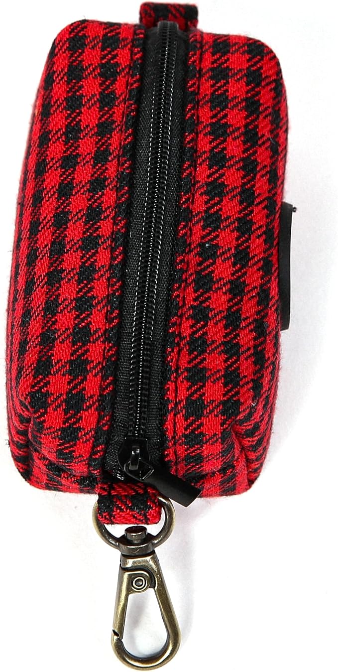 Organic Cotton Dog Poop Bag Holder for Leash Brass Hardware Waste Bag Dispenser Pet Waste Management Solution