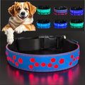 Flashing USB-C led Light up Dog Collar, Subversive 3D Design Comfortable and Soft Material,Multicolored Lighting (STR-Blue, S(11.8-15.7"))
