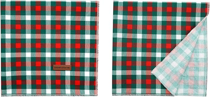 Elegant little tail Christmas Dog Bandana, Holiday Girl Boy Dog Bandanas for Small Medium Large Soft Dogs Washable Square Dog Scarf Adjustable Dog Kerchief