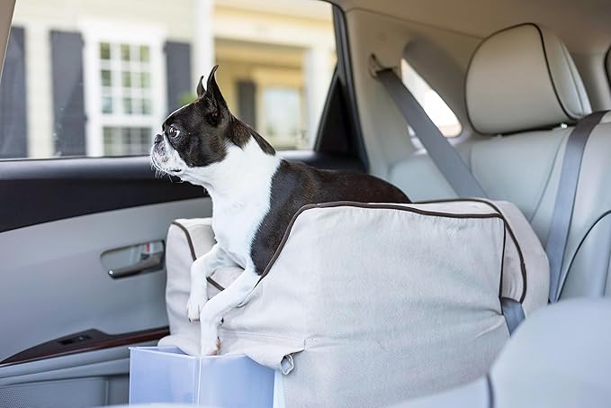 Luxury Lookout II Pet Car Seat in Microsuede Size: Small (up to 18 lbs), Fabric: Buckskin/Java