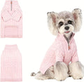 Small/Medium Dog Sweater, Warm Dog Winter Coat w/Sleeves, Comfortable High Neck Premium Dog Clothes for Schnauzer-Best for Holidays, Daily Walks M Pink