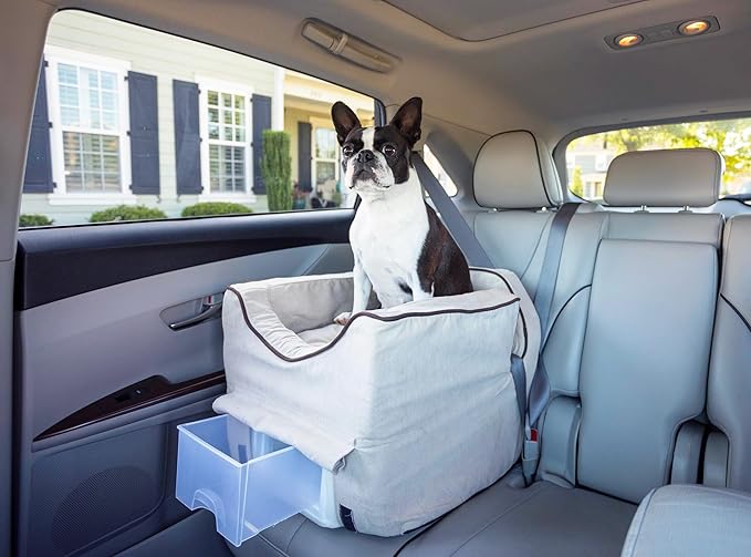 Luxury Lookout II Pet Car Seat in Microsuede Size: Small (up to 18 lbs), Fabric: Buckskin/Java