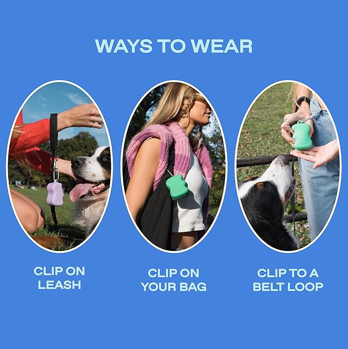 Springer Dog Treat Pouch for Effort-Free Squeeze Dispensing - Easy-fill, Food-Grade Silicone Treat Pouches for Pet Training - Includes Carabiner-Black