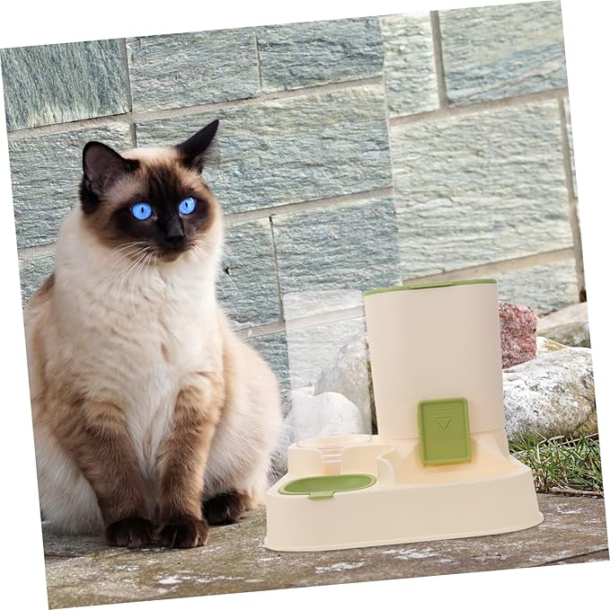 Toyvian Automatic PET Feeder and Water Dispenser for Dogs and Cats Large Capacity Dry Wet Separation PET Water Bowl Detachable Skid Design Food-Grade Material