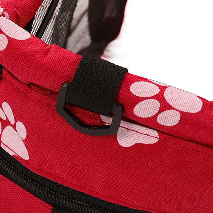 Alomejor Pet Car Seat Breathable Slip Proof Safety Leash Design Dog Car Basket for Puppy Cat (Red)