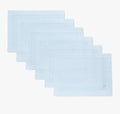 Solino Home Linen Cloth Placemats Set of 6-100% Pure Linen Hemstitch Light Blue Placemats 14 x 19 Inch - Classic Hemstitch Table Place Mats for Winter, New Year