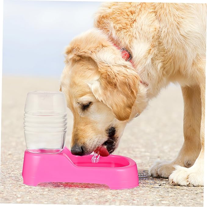 Pink Pet Water Feeder Bowl Automatic Water Dispenser for Dogs and Puppies Stable Non Spill Design with Safe Eco Friendly Material for Home and Pet Shop Use