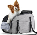 Dog Car Seat for Small Dog - Center Console Dog Car Seat with Double Protection Safety Belt and Non-Slip Bottom, Portable Pet Booster Seat with Washable Cushion & Storage Pocket, Grey