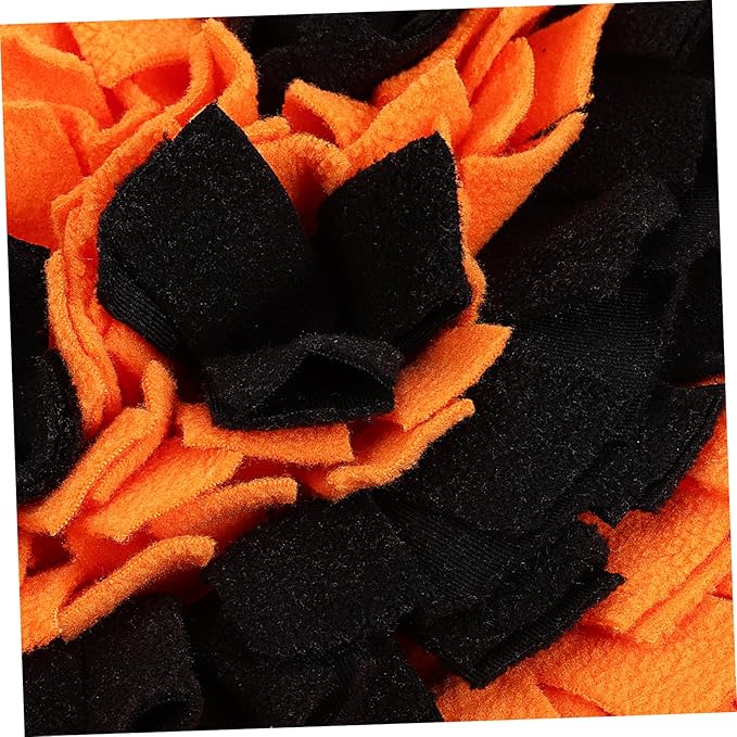Garneck Pumpkin Dog Snuffle Mat Bright Sniffing Feeding Mat for Large Breeds Unique Design Durable Polar Fleece Easy to Clean Fun Interactive for Pets