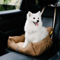 Futon Dog Car Bed for Small Dogs, Safety Seat Belt and Straps, Non-Slippery Bottom, Travel Bed, Elegant Design, Perfect for Dogs Under 25 Lbs