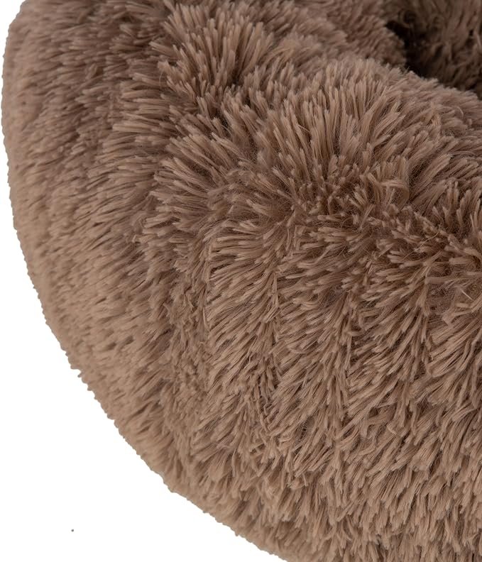 Best Pet Supplies Dog House Bed Crate Mat Tent Indoor Round Soft Plush for Small, Medium, and Large Breeds - Caramel, 30 x 30 x 8