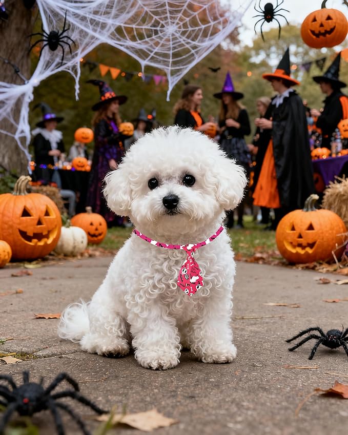 PET SHOW 10pcs Halloween Small Dog Ties Neckties for Doggies Cats Adjustable Holiday Grooming Accessories Neck Ties Bowties Girl Boy Festival Costumes Puppies Party Gift Favor