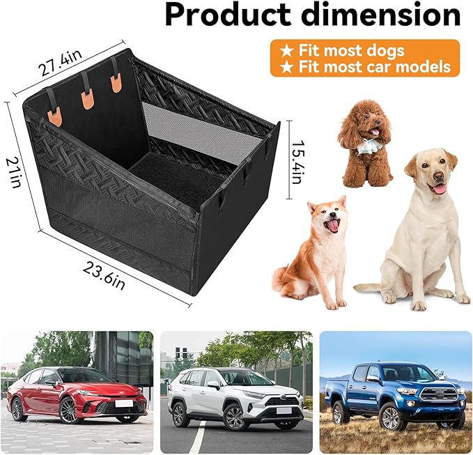 Dog Car Seats for Large Medium Dogs Car Seat Cover,Puppy Pet Carseats(Black, Large Dog)