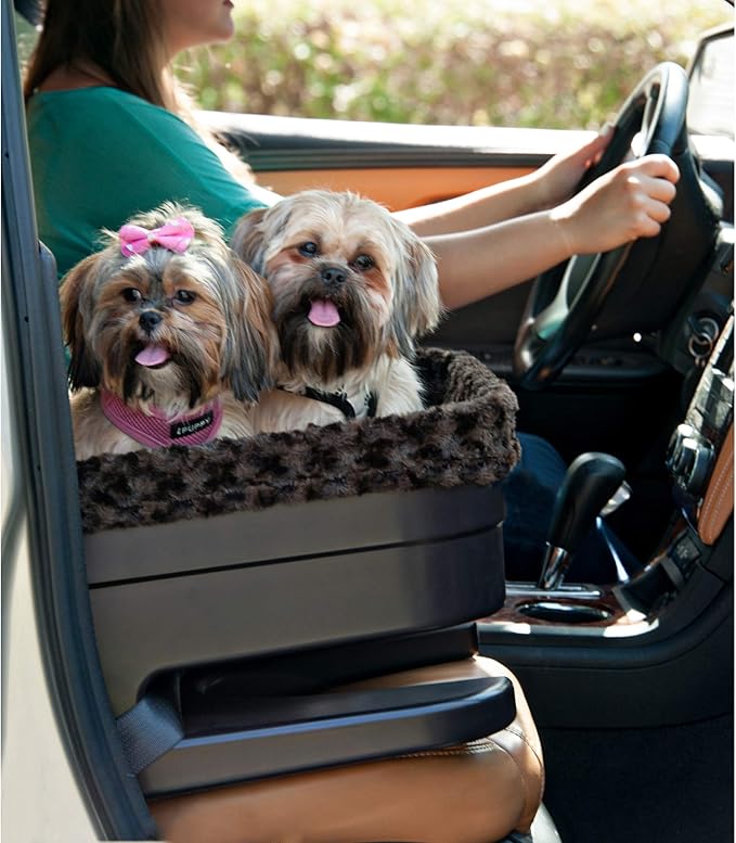 Pet Gear Booster Seat for Dogs/Cats, Removable Washable Comfort Pillow + Liner, Safety Tethers Included, Installs in Seconds, No Tools Required, Chocolate/Swirl, 20"