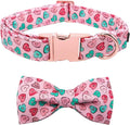 Maca Bates Valentine's Day Dog Collar with Fancy Bow for Medium Girl Boy Dogs,Pink Love Hearts Pattern,Adjustable Durable Soft Valentine Gift for Female Male Puppy