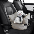 Daneey Small Dog Car Seat for Small Dogs Under 15 lbs, Dog Booster Seat for Car, Fully Detachable Washable Dog Car Bed for Car Travel, Non-Slip Safety Pet Car Seat with Seat Belt, Brown