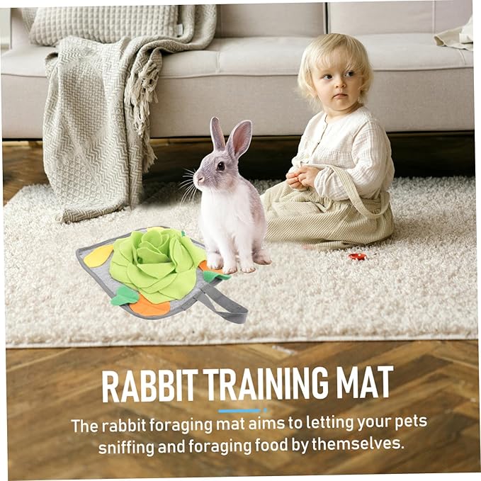 BESPORTBLE Rabbit Foraging Mat Interactive Slow Feeding Pad Intelligence Toy for Rabbits Nose Work Training Relief Pad Unique Pattern