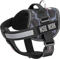Dogline Unimax Dog Harness Vest with Nose Work Patches Reflective No-Pull, Adjustable Straps, Breathable Neoprene for Medical, Service, Identification and Training Dogs Girth 28 to 38" Giraffe Gray