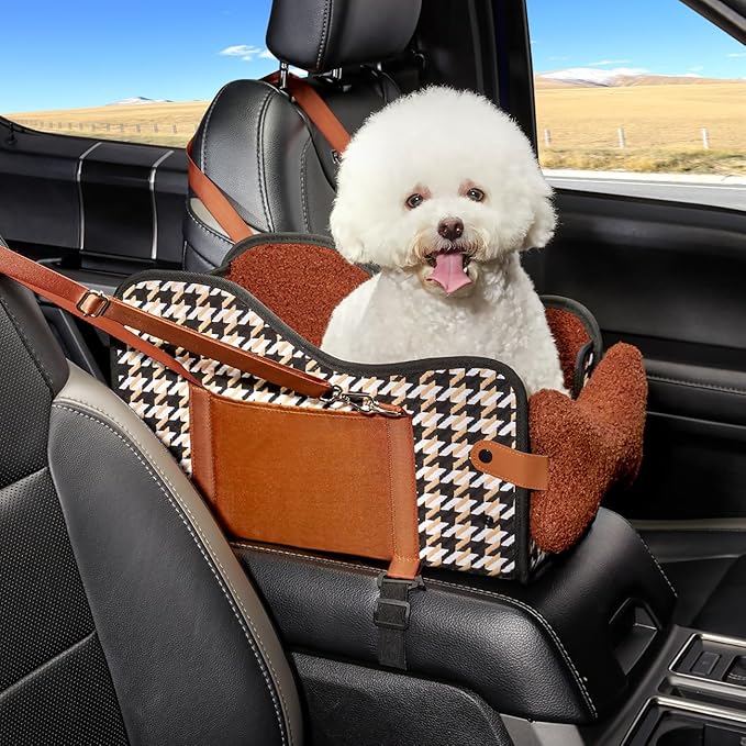 Center Console Dog Car Seat,Pet Puppy Car Seat,Middle Console Dog Armrest Booster Seat for Small Dogs