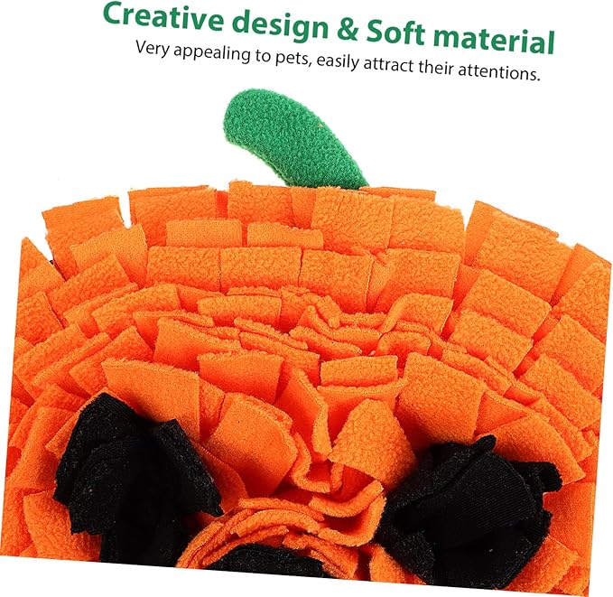 Milisten Pumpkin Snuffle Mat for Dogs Sniffing Feeding Mat Soft Polar Fleece Design Large Breed Interactive Plaything Easy to Clean Unique Home Decoration