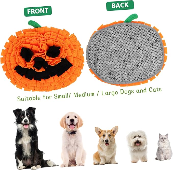 BESPORTBLE Orange Pumpkin Snuffle Mat for Dogs Large Dog Training Mat Pet Mental Stimulation Toy