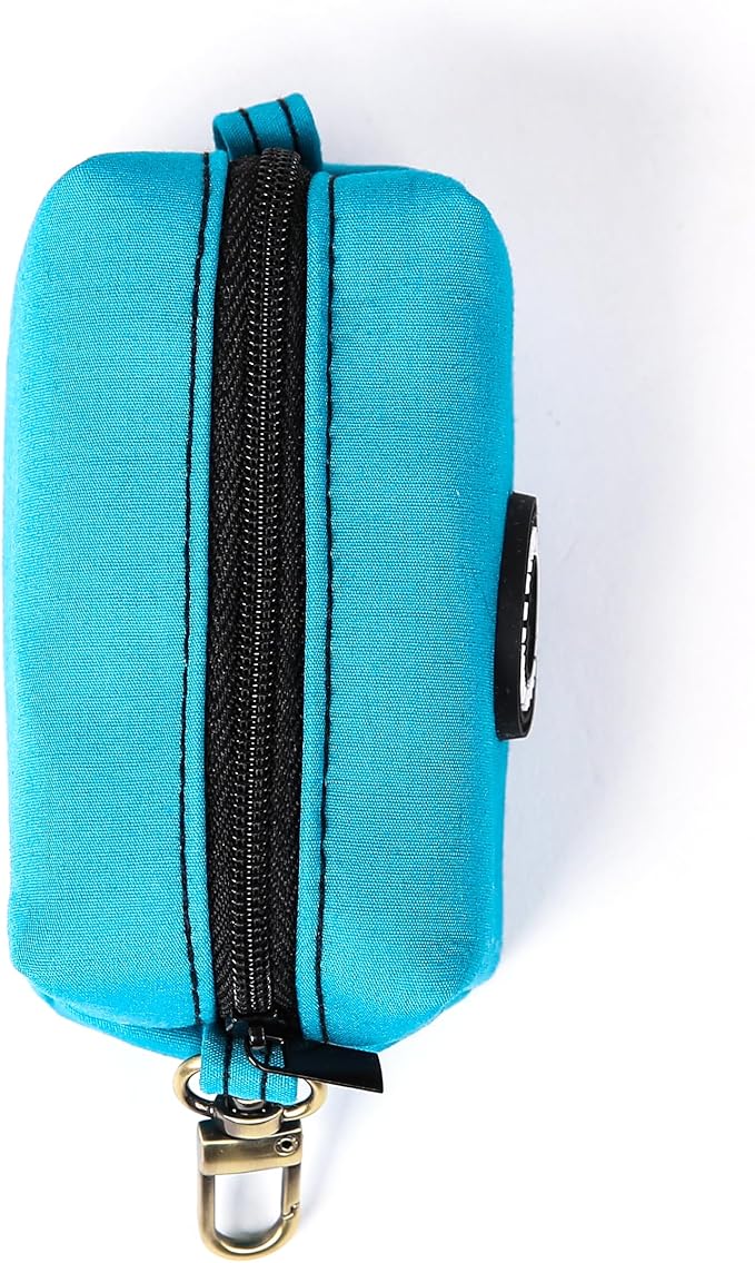 Organic Cotton Dog Poop Bag Holder for Leash Brass Hardware Waste Bag Dispenser Pet Waste Management Solution