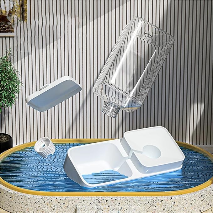 Automatic Pet Feeder and Water Bowl - Transparent Food Storage Feeder for Dogs and Cats - Ideal for Puppies and Kittens(Drinker)