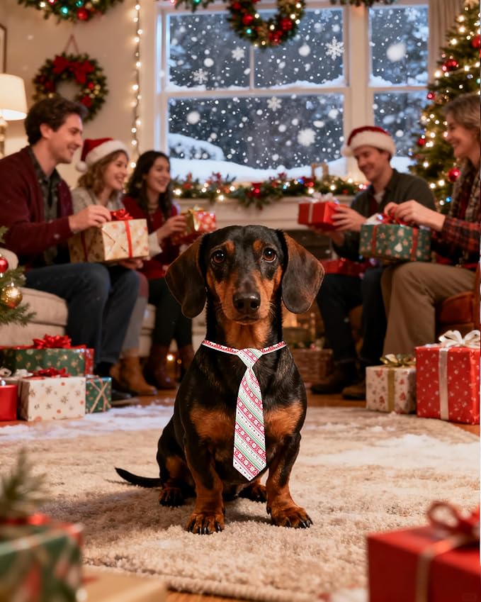 PET SHOW 10pcs Christmas Medium Dog Ties Neckties for Large Dogs Adjustable Holiday Grooming Accessories Neck Ties Bowties Girl Boy Festival Costumes Puppies Cats Photography Party Gift Favor