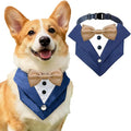 AVERYDAY Dog Tuxedo Wedding Outfit Bandana Collar with Bow Tie, Dog Tux Costume Suit with Bowtie for Small Medium Large Dogs & Cats, Pet Tuxedo Formal Wear for Engagement Birthday, Holiday, Christmas