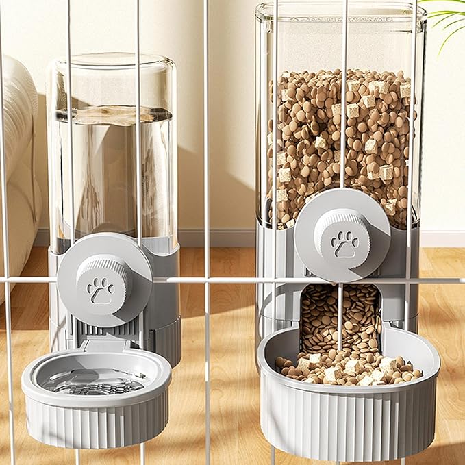 Clear Pet Feeders Bowl Dog Feeders Small Dogs Cats Drinking Bowl Large Capacity Cage Hangable Water Feeders Food Bowl