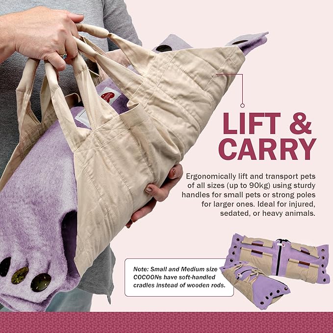 Cocoon® - Eco-Friendly Pet Burial & Cremation Ceremony Kit (Premium Wool) - Casket for Dogs and Cats (Choose Size & Color) (Medium, Lavender)